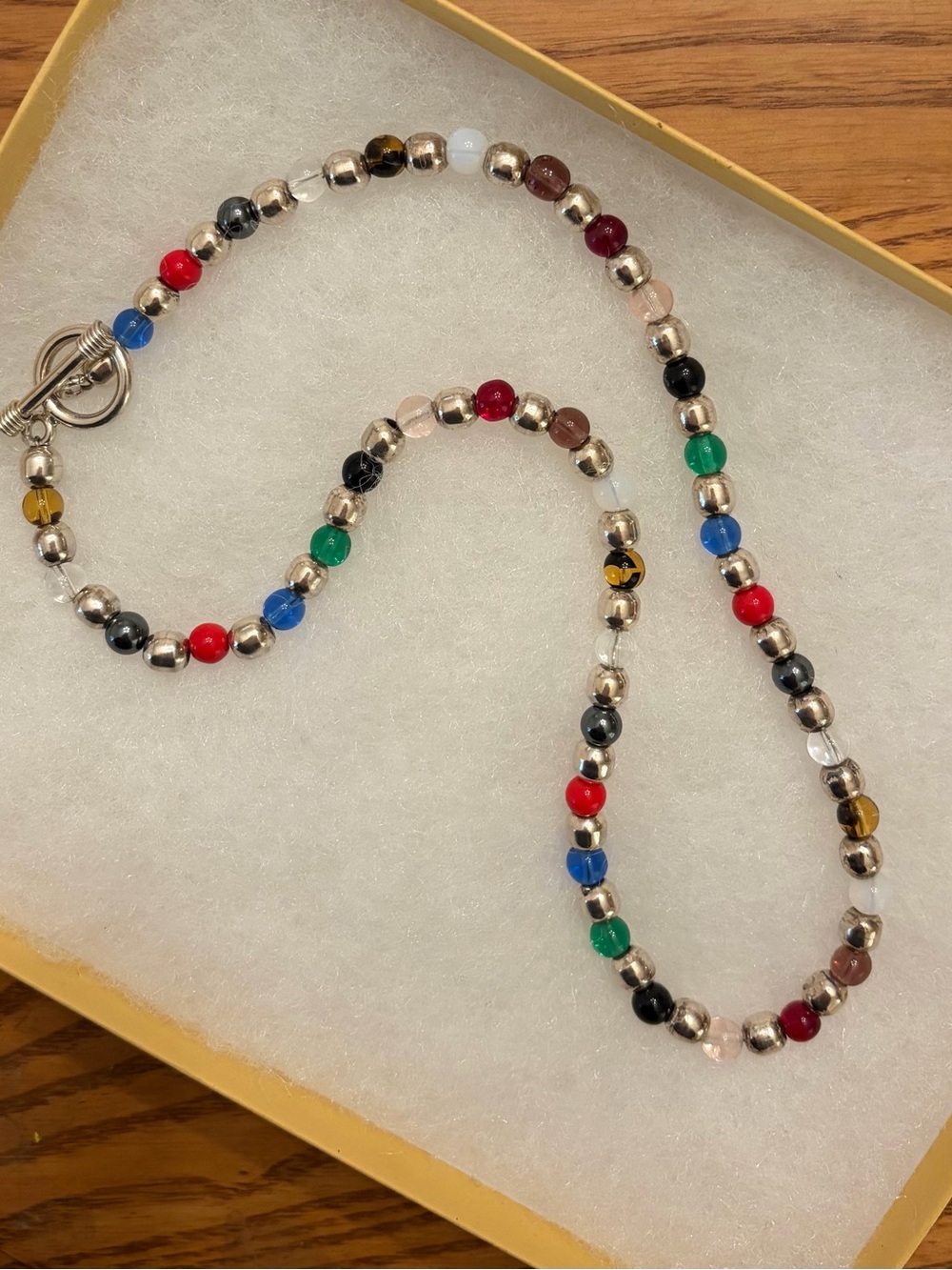 Rare Vintage Silpada Sterling Multi-Colored Bead Necklace N0441
